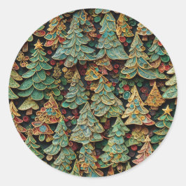 Christmas Tree Forest Whimsey Vierkante Sticker