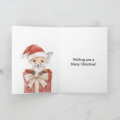 Christmas Tree Fox in a Box Kaart (Binnen)