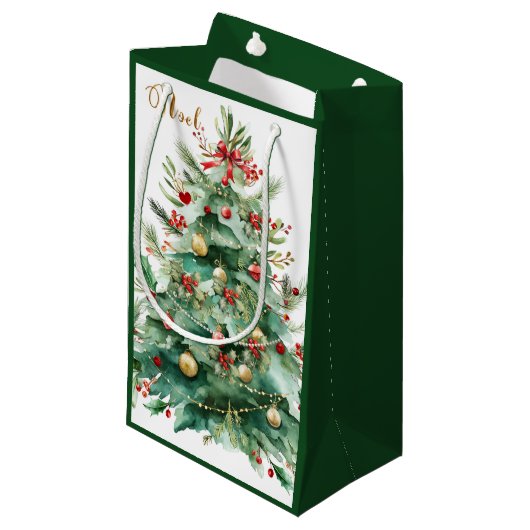 Christmas Tree Gift Bag Klein Cadeauzakje (Voorkant Gekanteld)