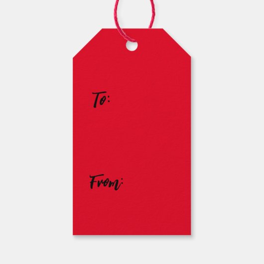 CHRISTMAS TREE GIFT LABEL GRAY BLUE MET RED CADEAULABEL (Achterkant)