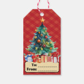 Christmas Tree Gift Label naar/van Cadeaulabel (Voorkant)