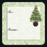 Christmas Tree Gift Label Sticker<br><div class="desc">Kerst cadeau tags voor vakantie cadeaus die u gemakkelijk kunt aanpassen.</div>