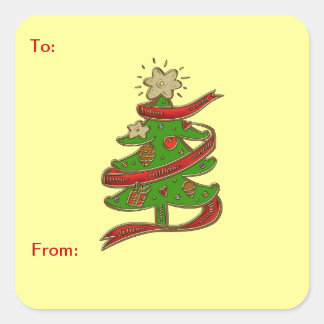 Christmas Tree Gift Label Sticker