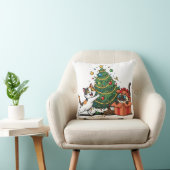 Christmas Tree & Gift Surprise Cats  Kussen (Stoel)