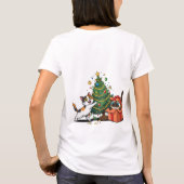 Christmas Tree & Gift Surprise Cats  T-shirt (Achterkant)