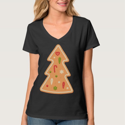 Christmas Tree Gingerbread cake Xmas T-shirt (Voorkant)