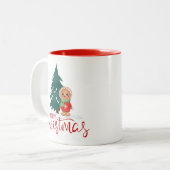 Christmas Tree Gingerbread Holiday Mug Tweekleurige Koffiemok (Voorkant links)