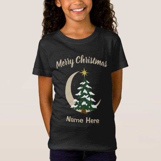 Christmas Tree Girls T-Shirt Custom Holiday Tee (Voorkant)