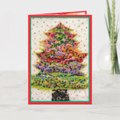 Christmas Tree glitter sparkle red green beads Kaart (Voorkant)