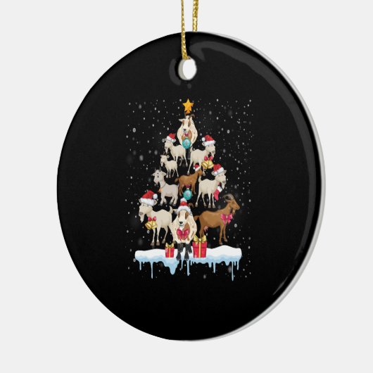 Christmas Tree Goats T-Shirt Keramisch Ornament (Links)