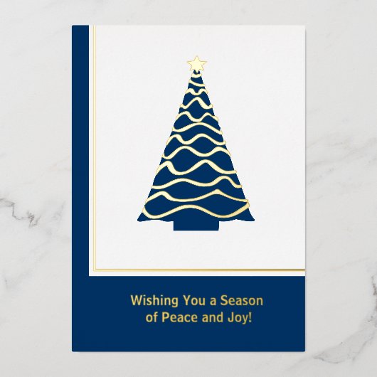 Christmas Tree Gold Foil Zakelijke vakantie Kaart (Voorkant)