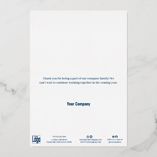 Christmas Tree Gold Foil Zakelijke vakantie Kaart (Achterkant)