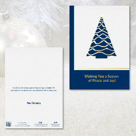 Christmas Tree Gold Foil Zakelijke vakantie Kaart