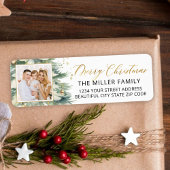 Christmas Tree Gold Script Foto Retouradres Etiket