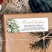 Christmas Tree Gold Script Retour-adreslabel Etiket