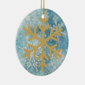 Christmas Tree - Gold Snowflake Keramisch Ornament (Rechts)