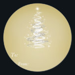 Christmas Tree Golden Sticker - Aan:, Van:<br><div class="desc">Geef je cadeaus die extra aandacht voor detail met deze prachtige kerst boom design stickers in goud. Eenvoudig te gebruiken en te personaliseren. Bestel vandaag nog!</div>