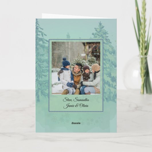 Christmas Tree Grandparents Photo Greeting Card Kaart (Achterkant)