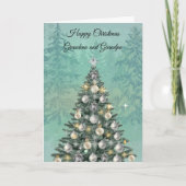 Christmas Tree Grandparents Photo Greeting Card Kaart (Voorkant)
