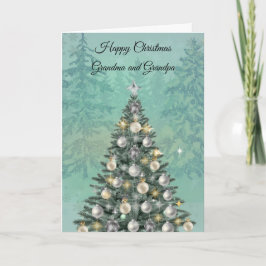 Christmas Tree Grandparents Photo Greeting Card Kaart