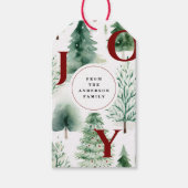 Christmas Tree Greenery Rustic Watercolor Holiday Cadeaulabel (Voorkant)