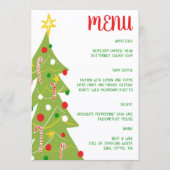Christmas Tree Hand Drawn Holiday Party CUSTOM  Menu (Voorkant)