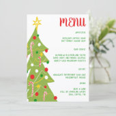 Christmas Tree Hand Drawn Holiday Party CUSTOM  Menu (Staand voorkant)