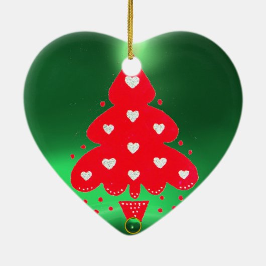 CHRISTMAS TREE Heart Keramisch Ornament (Achterkant)
