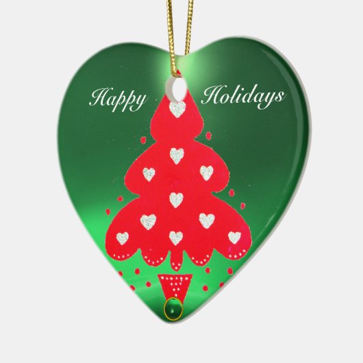 CHRISTMAS TREE Heart Keramisch Ornament (Links)