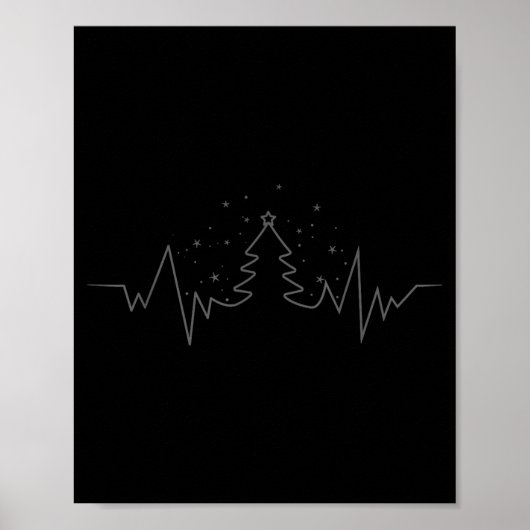 Christmas Tree Heartbeat Funny For Xmas Lovers  Poster (Voorkant)