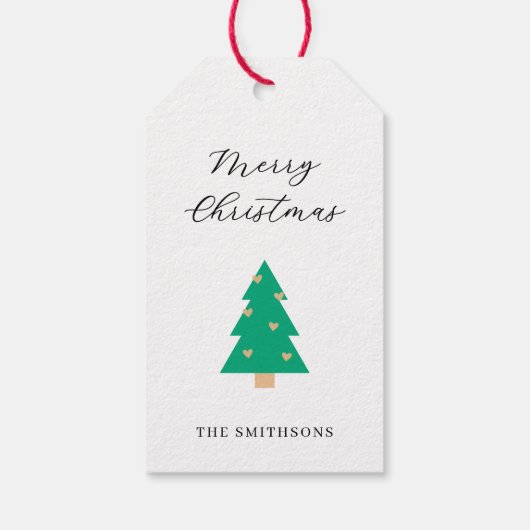 Christmas Tree Hearts Holiday  Cadeaulabel (Achterkant)
