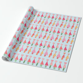 Christmas Tree Hearts Wrapping Paper Cadeaupapier