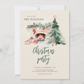 Christmas Tree Holiday Party Invitation Kaart (Voorkant)
