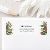 Christmas Tree Holiday Return Address Etiket (Insitu)