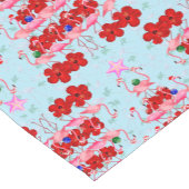 Christmas Tree Holiday Santa Flamingos on Cool Blu Korte Tafelloper (Hoek)