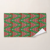 Christmas Tree Holiday Santa Flamingos on Green Bad Handdoek (Handdoek)