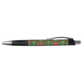 Christmas Tree Holiday Santa Flamingos on Green Pen (Bovenkant)