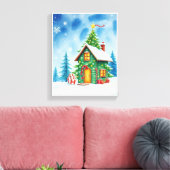 Christmas Tree House Canvas Afdruk (Insitu (Woonkamer))