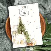 Christmas Tree House Logo Oorbel Ketting Houder Visitekaartje