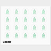 Christmas Tree Illustration Funny Xmas Gezegde voo Ronde Sticker (Vel)