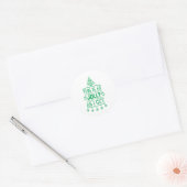 Christmas Tree Illustration Funny Xmas Gezegde voo Ronde Sticker (Envelop)
