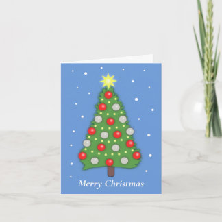 Christmas Tree in Snow Festive Holiday Card Kaart