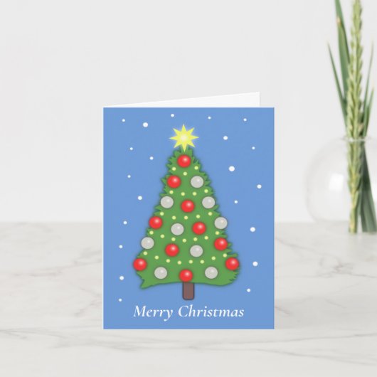 Christmas Tree in Snow Festive Holiday Card Kaart (Voorkant)