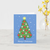 Christmas Tree in Snow Festive Holiday Card Kaart (Gele Bloem)
