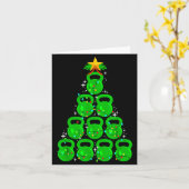 Christmas Tree Kettlebell Xmas Gym Workout Fitness Kaart (Gele Bloem)