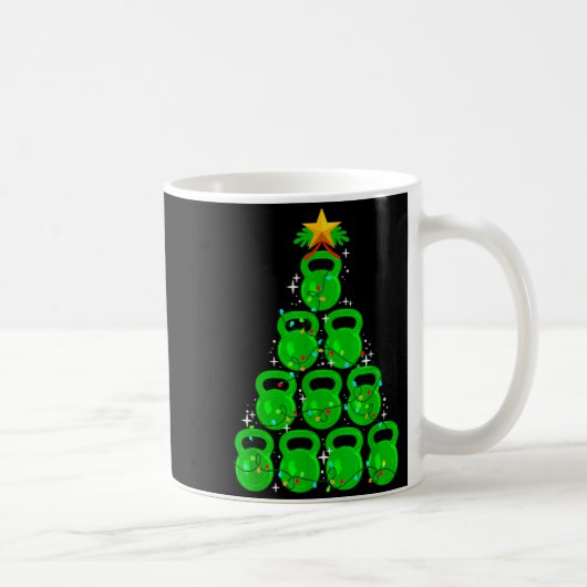 Christmas Tree Kettlebell Xmas Gym Workout Fitness Koffiemok (Rechts)
