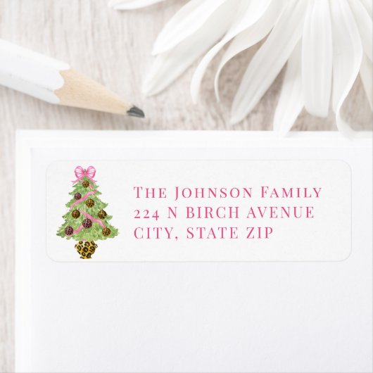 Christmas Tree Leopard Ornament Etiket (Insitu)