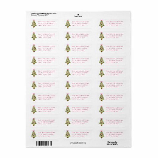 Christmas Tree Leopard Ornament Etiket (Full Sheet)