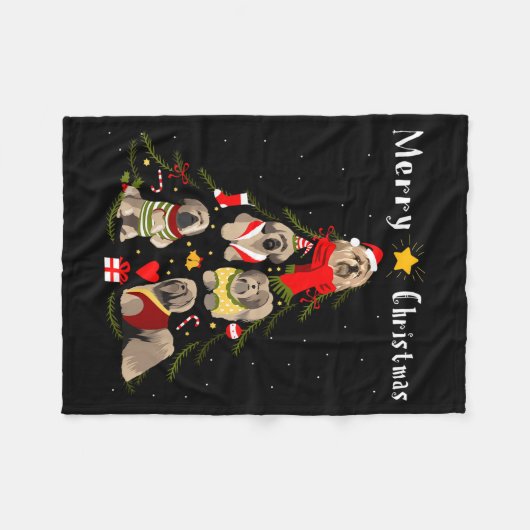 Christmas Tree Lhasa Apso Lover Xmas Dog Owner New Fleece Deken (Voorkant (Horizontaal))