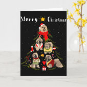 Christmas Tree Lhasa Apso Lover Xmas Dog Owner New Kaart (Gele Bloem)